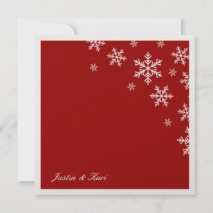 311-Sweet Snowflake Red Metallic Invitation