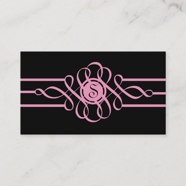 311-Sweet Tooth Pink Swirl | Black Business Card (Front)