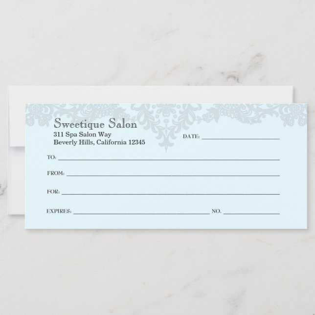 311 Sweetique Blue Stripes Gift Certificate (Back)