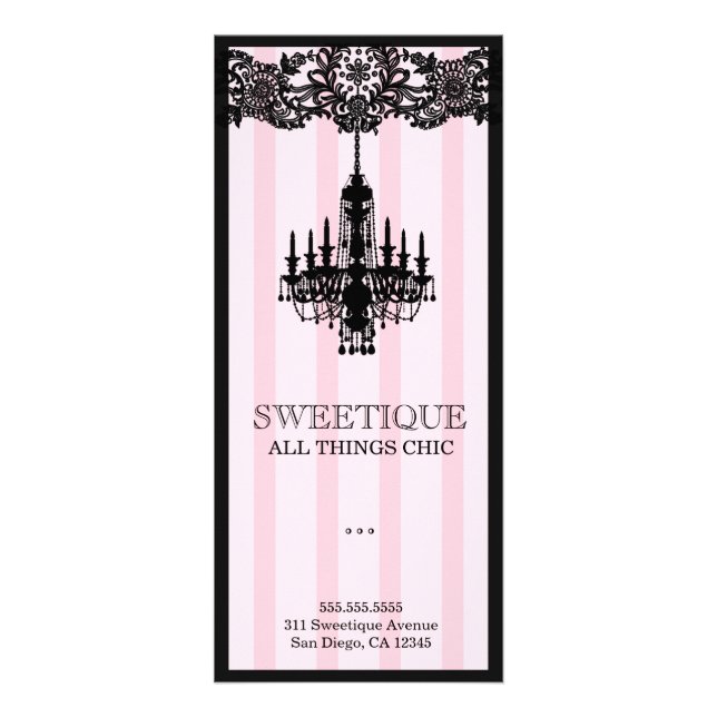 311 Sweetique Pink Stripes Menu Card (Front)