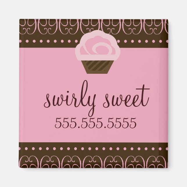 311 Swirly Pink Brown Magnet (Front)