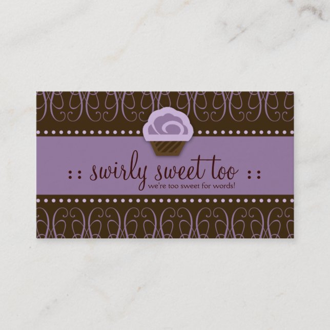 311 Swirly Sweet Purple Chocolate Business Card (Front)