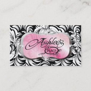 311-The Lavish Pink Plate   Black Business Card