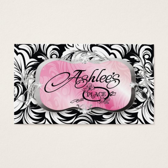 311-The Lavish Pink Plate | Black Business Card