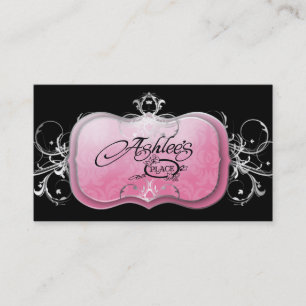 311-The Lavish Pink Plate   Silver Business Card