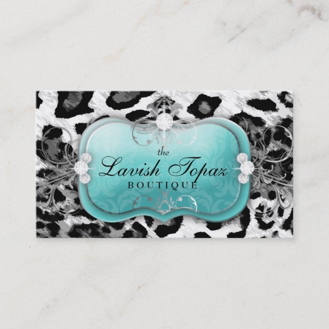 311 The Lavish Topaz Diamond Leopard Business Card (Front)