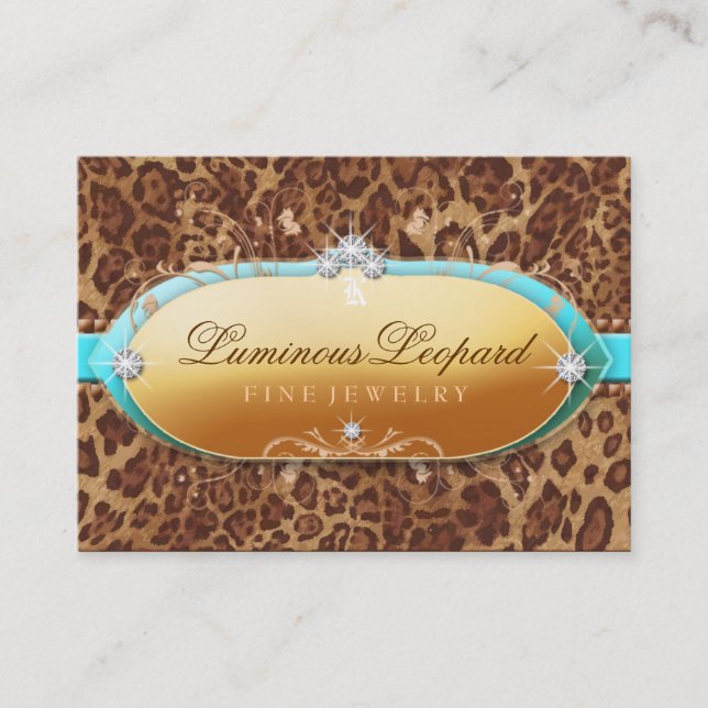 311 The Luminous Leopard Turquoise Trim Business Card (Front)