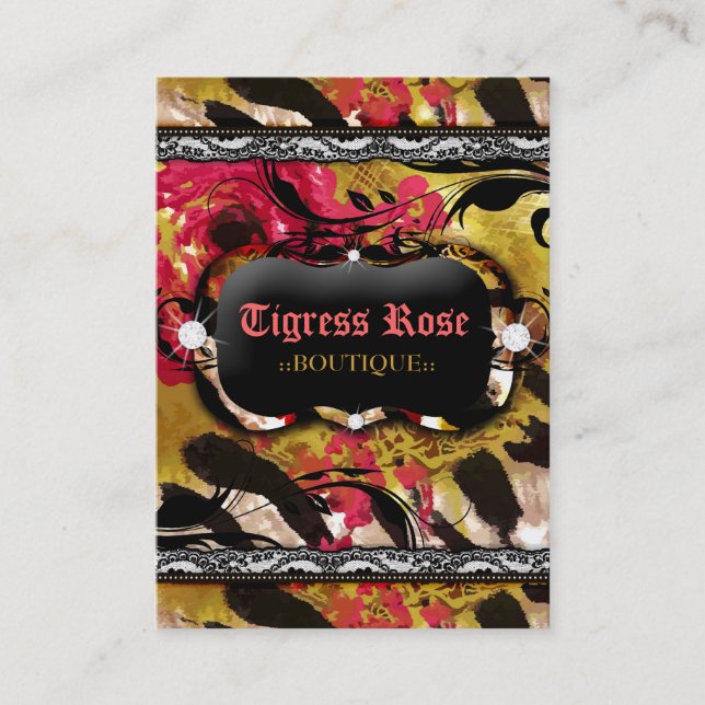 311 Tigress Zebra Rose Business Card (Front)