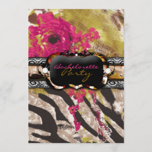 311 Tigress Zebra Rose Pink Invitation
