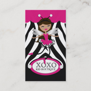 311 Trendy Little Dancer Pink Awning Zebra Pearl Business Card
