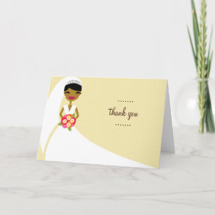 311-UPDO BRIDE THANK YOU AFRICAN AMERICAN CARD