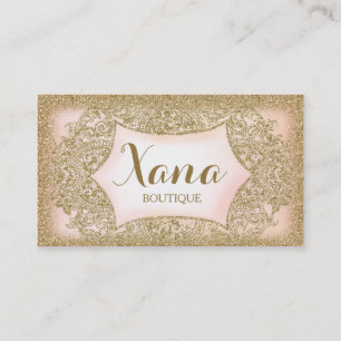 311 Vintage Glam Gold Glitter Pink Business Card