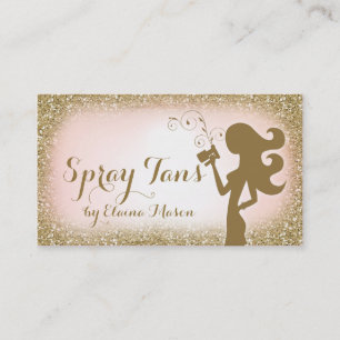 311 Vintage Glam Spray Tan Fashionista Glitter Business Card