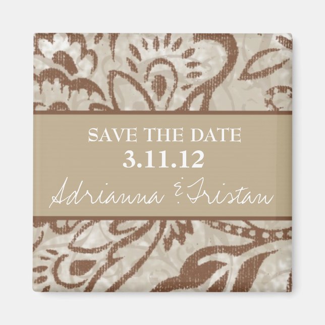 311-VINTAGE KHAKI SAVE THE DATE MAGNET (Front)