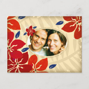 311-VINTAGE STYLE INVITATION NAVY RED POSTCARD