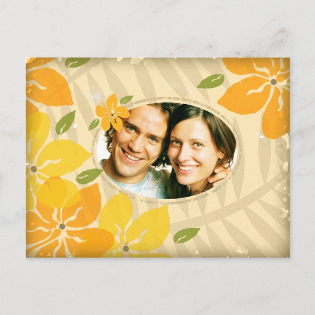 311-VINTAGE STYLE INVITATION ORANGE YELLOW POSTCARD (Front)
