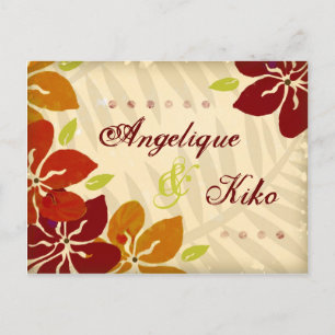 311-VINTAGE TROPICAL STYLE INVITATION POSTCARD