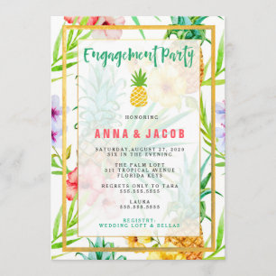 311 Watercolor Pineapple Engagement Card