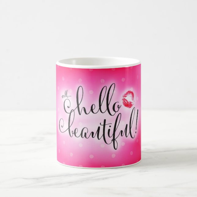 311 Well Hello Beautiful Pink with Lips Coffee Mug (Center)