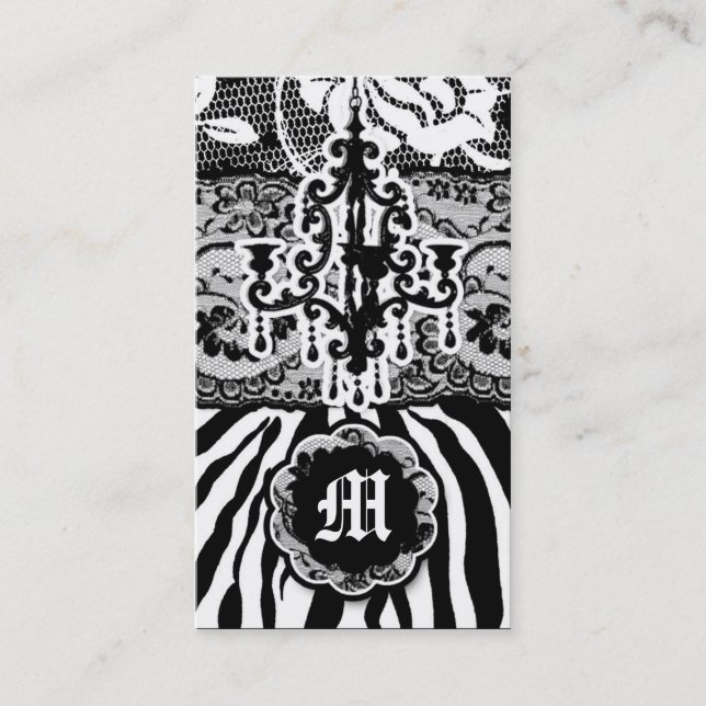 311  Wild Mix N' Match Grey Zebra Business Card (Front)