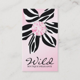 311 Wild Zebra Flower   Pink Diamond Business Card