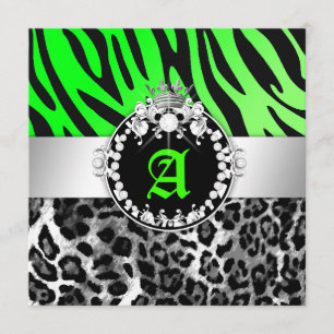 311-Zebra-LeoTique Diamonds n' Kisses Sweet 16 Invitation