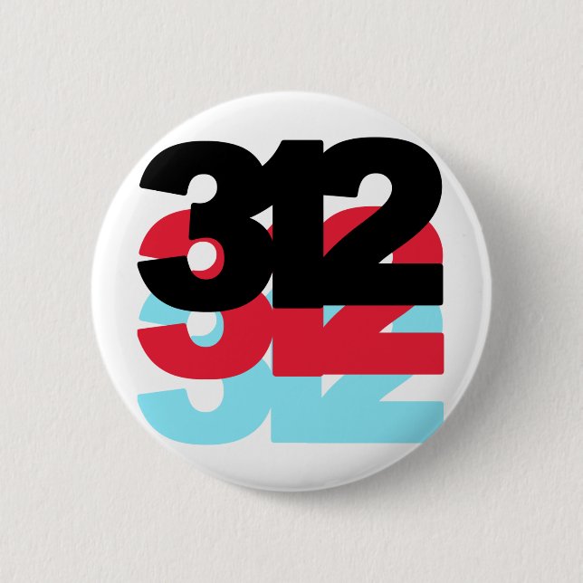 312 Area Code 6 Cm Round Badge (Front)