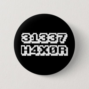 31337 H4X0R 6 CM ROUND BADGE