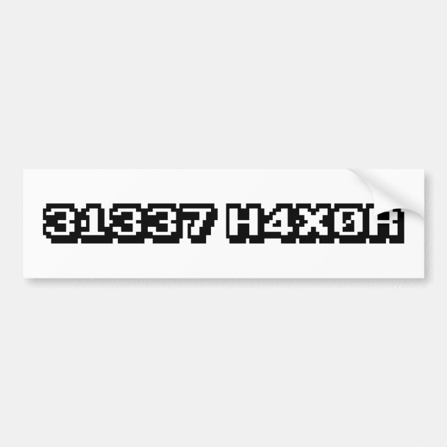 31337 H4X0R BUMPER STICKER (Front)