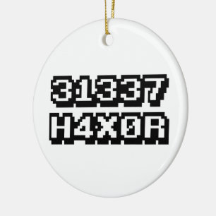 31337 H4X0R CERAMIC TREE DECORATION