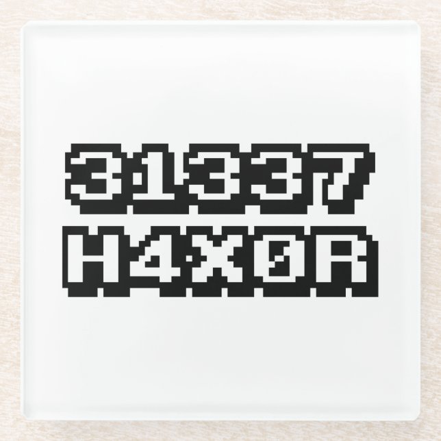 31337 H4X0R GLASS COASTER (Front)
