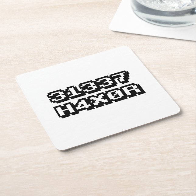 31337 H4X0R SQUARE PAPER COASTER (Angled)