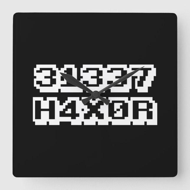 31337 H4X0R SQUARE WALL CLOCK (Front)