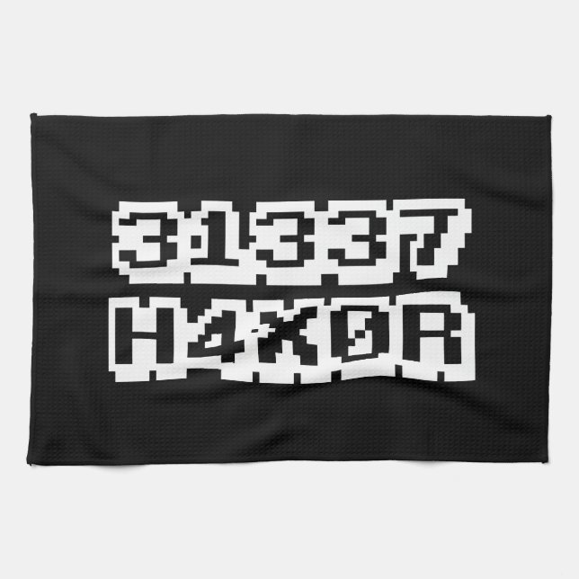 31337 H4X0R TEA TOWEL (Horizontal)