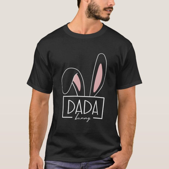 31404 Dada Bunny Egg Hunt Family Rabbit Ears Easte T-Shirt (Front)