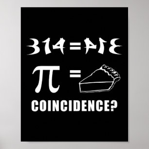 314 (pi) Equal Pie Coincidence Happy Pi Day 3-14 M Poster