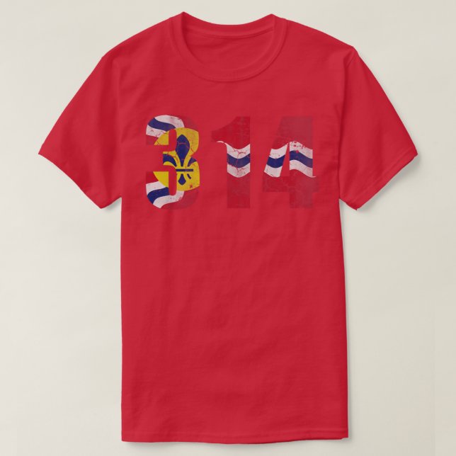 314 St Louis Flag Missouri T-Shirt (Design Front)