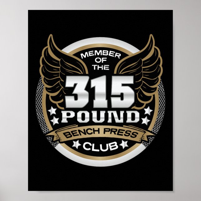 315 Pound Bench Press Club For Powerlifter Weightl Poster (Front)