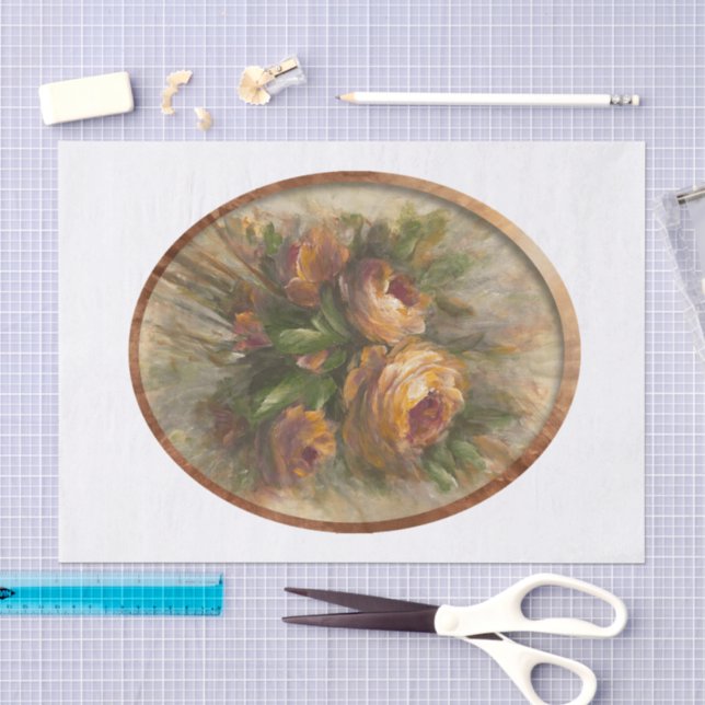 315 Roses oval Tissue Paper (Craft)