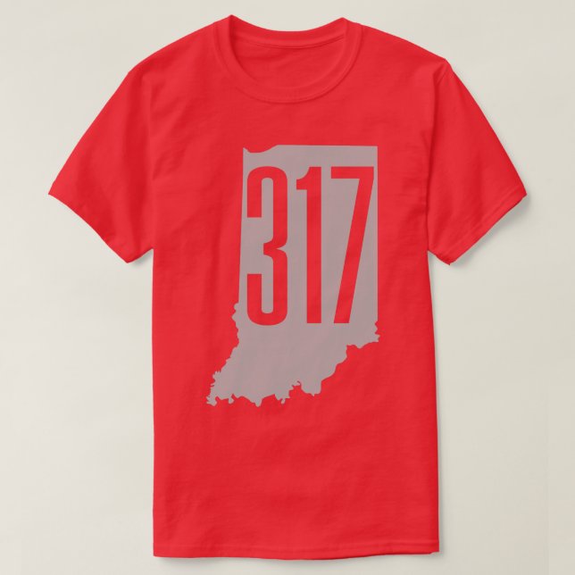 317 Area Code Indiana Indianapolis T-Shirt (Design Front)