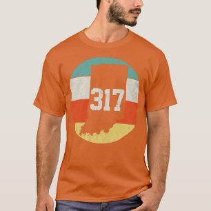 317 Area Code Indiana Retro Vintage T-Shirt