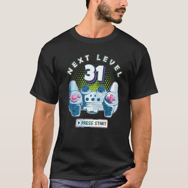 31 Birthday Gamer Next Level 31 Gaming Controller  T-Shirt (Front)