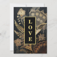 *~ 31 QR RSVP AR26 Gold Lace LOVE Vintage Wedding