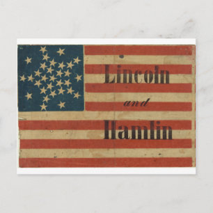 31 Star 1860 Lincoln and Hamlin American Flag Postcard