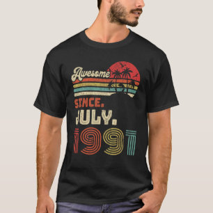 31 Year Old Awesome Since July 1991 31st Birthday T-Shirt