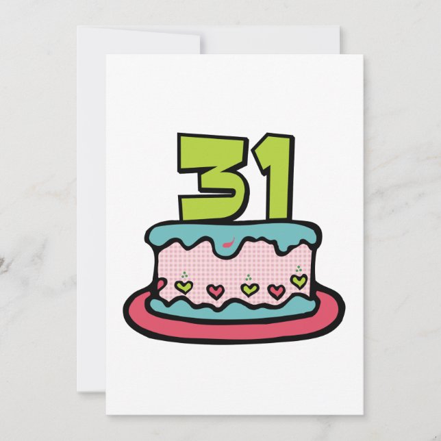31 Year Old Birthday Cake Card (Front)