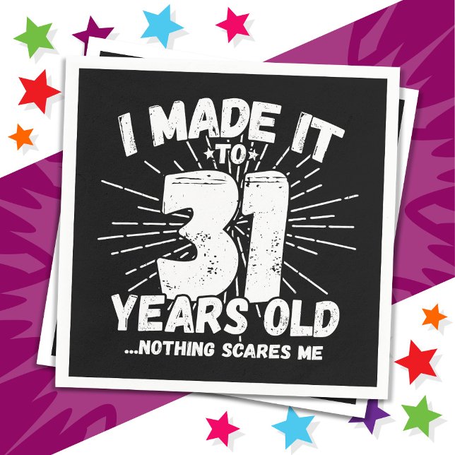 31 Year Old Sarcastic Meme Funny 31st Birthday Napkin (Creator Uploaded)