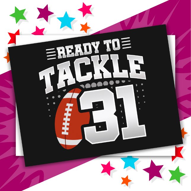 31 Year Old Tackle Football Party 31st Birthday Postcard (Creator Uploaded)