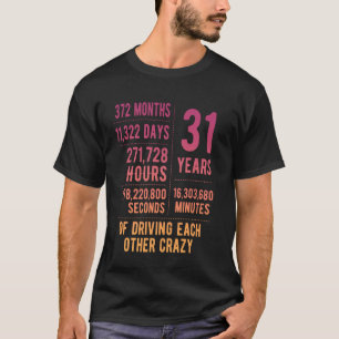 31 Years Married Funny 31st Wedding Anniversary T-Shirt