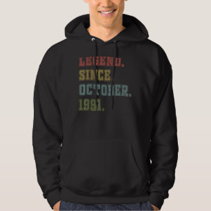 31 Years Old Legend Since October 1991 31st Birth Hoodie